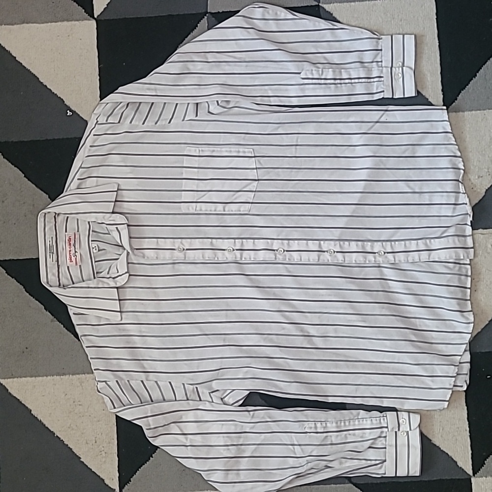 Vintage Pierre Cardin Signature White and Black Striped Shirt